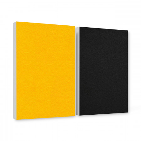 Basotect ® G+ sound absorber / 2 x wall object 82.5x55 cm acoustic element sound insulation (sunny yellow + black)