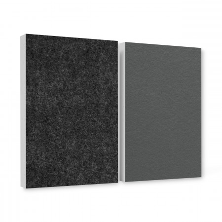 Basotect ® G+ sound absorber / 2 x wall object 82.5x55 cm acoustic element sound insulation (anthracite + granite grey)