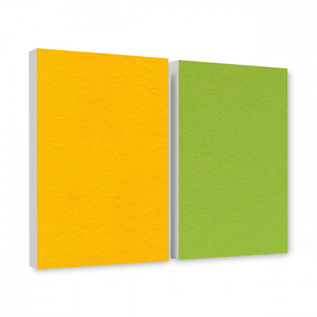 Basotect ® G+ sound absorber / 2 x wall object 82.5x55 cm acoustic element sound insulation (sunny yellow + light green)