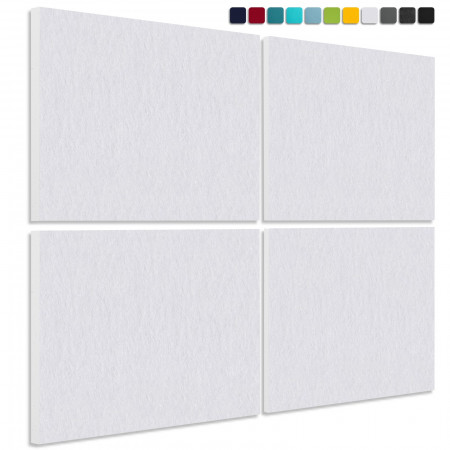 Schallabsorber aus Basotect ® G+ / 4 x Wandbild Akustik Schalldämmung 82,5x55cm (Weiss)