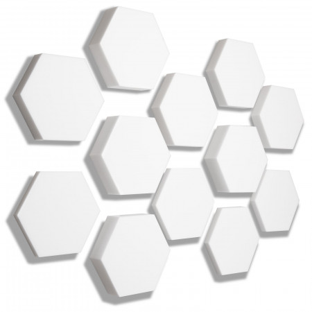 12x 3D - Absorber Acoustic Sound Absorption made of Basotect ® B WHITE Broadband Absorber Set #06