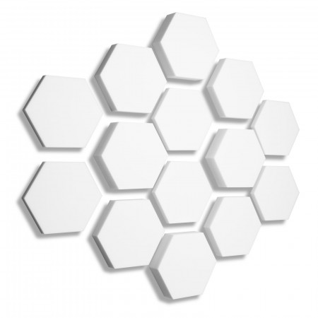 14x 3D - Absorber Acoustic Sound Absorption made of Basotect ® B WHITE Broadband Absorber Set #08