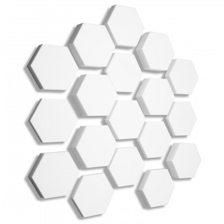 18x 3D - Absorber Acoustic Sound Absorption made of Basotect ® B WHITE Broadband Absorber Set #12