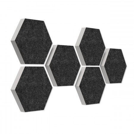 6 absorbers honeycomb shape made of Basotect ® G+ each 300 x 300 x 50mm Colore ANTHRACITE