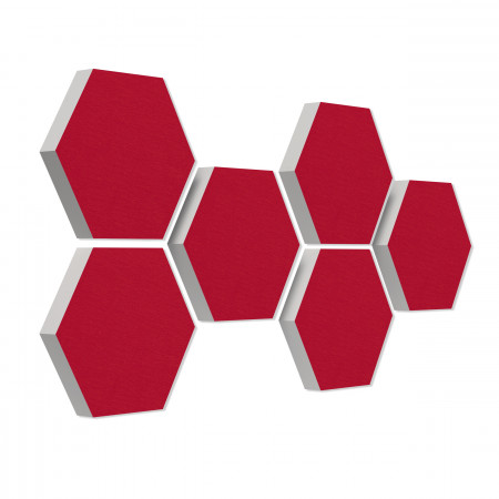 6 absorbers honeycomb shape made of Basotect ® G+ each 300 x 300 x 50mm Colore BORDEAUX