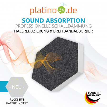 6 absorbers honeycomb shape made of Basotect ® G+ each 300 x 300 x 70mm &quote;Colore&quote; ANTHRACITE