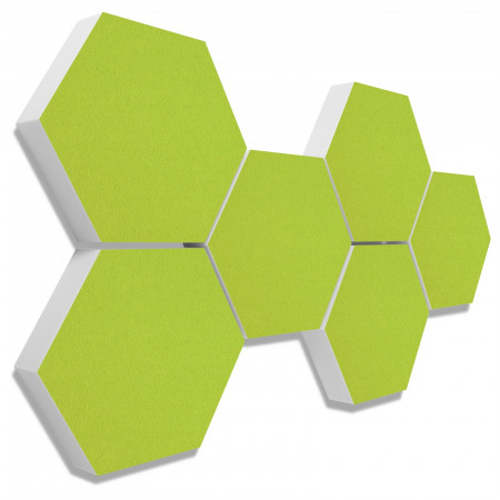 6 absorbers honeycomb shape made of Basotect ® G+ each 300 x 300 x 70mm Colore LIGHT GREEN