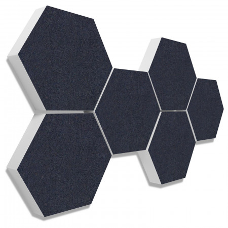 6 absorbers honeycomb shape made of Basotect ® G+ each 300 x 300 x 70mm Colore DARK BLUE