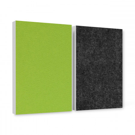 Basotect ® G+ sound absorber / 2 x wall object 82.5x55 cm acoustic element sound insulation (anthracite + light green)