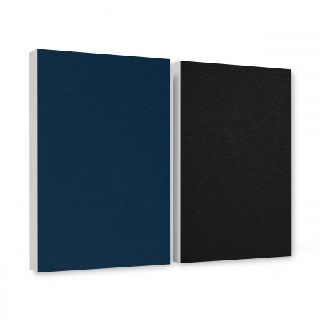 Basotect ® G+ sound absorber / 2 x wall object 82.5x55 cm acoustic element sound insulation (dark blue + black)