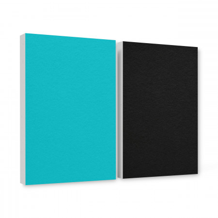 Basotect ® G+ sound absorber / 2 x wall object 82.5x55 cm acoustic element sound insulation (turquoise + black)