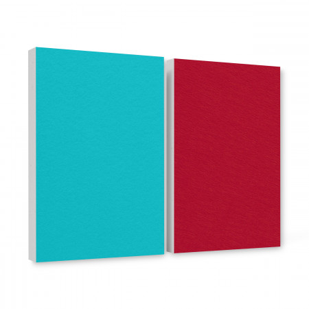 Basotect ® G+ sound absorber / 2 x wall object 82.5x55 cm acoustic element sound insulation (turquoise + bordeaux)