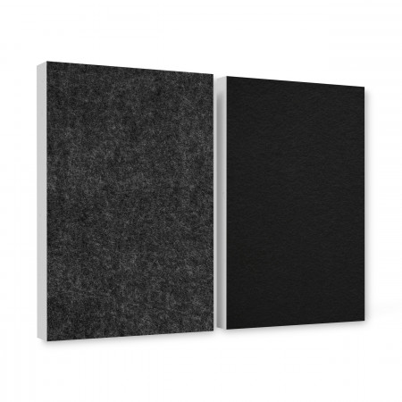 Basotect ® G+ sound absorber / 2 x wall object 82.5x55 cm acoustic element sound insulation (anthracite + black)