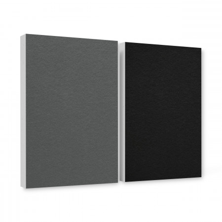 Basotect ® G+ sound absorber / 2 x wall object 82.5x55 cm acoustic element sound insulation (granite grey + black)