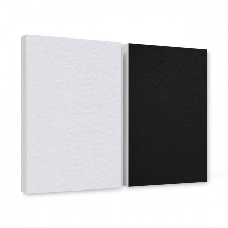 Basotect ® G+ sound absorber / 2 x wall object 82.5x55 cm acoustic element sound insulation (white + black)