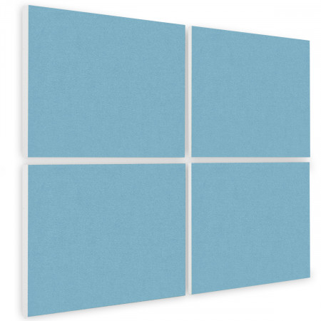 Sound absorber made of Basotect ® G+ / 4 x wall objects acoustic sound insulation 82,5x55cm (light blue)