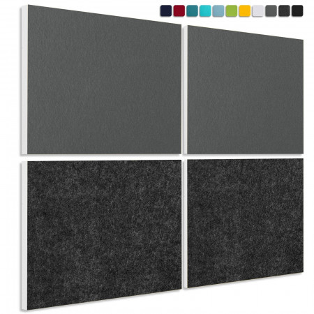 Sound absorber made of Basotect ® G+ / 4 x wall objects 82,5x55cm acoustic element sound insulation (Set 3)