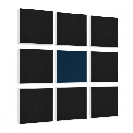Wandbild Quadrate 9-tlg. Schalldämmung aus Basotect ® G+ / Schallabsorber - Elemente - Set 03