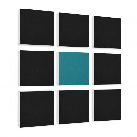 Wall objects squares 9-pcs. sound insulation made of Basotect ® G+ / sound absorber - elements - Set 07