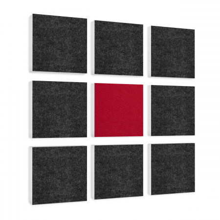 Wandbild Quadrate 9-tlg. Schalldämmung aus Basotect ® G+ / Schallabsorber - Elemente - Set 12