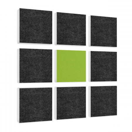 Wandbild Quadrate 9-tlg. Schalldämmung aus Basotect ® G+ / Schallabsorber - Elemente - Set 15