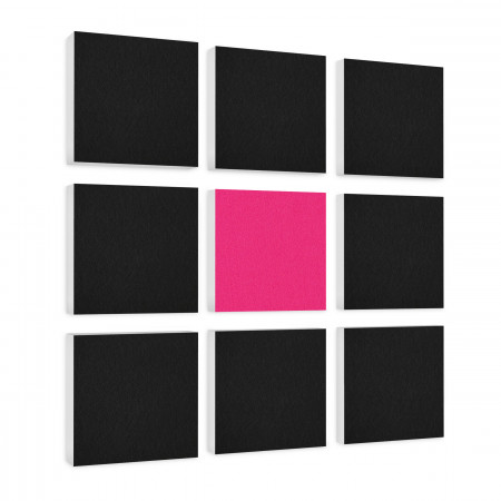 Wandbild Quadrate 9-tlg. Schalldämmung aus Basotect ® G+ / Schallabsorber - Elemente - Set 16