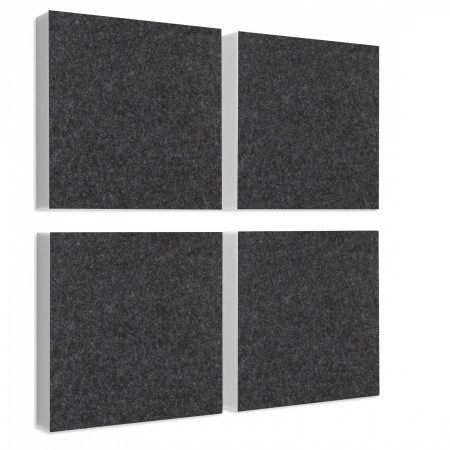 Wandbild Quadrate 4-tlg. Schalldämmung, ANTHRAZIT - Schallabsorber - Elemente aus Basotect ® G+