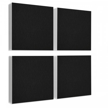 Wandbild Quadrate 4-tlg. Schalldämmung, SCHWARZ - Schallabsorber - Elemente aus Basotect ® G+