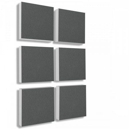 Wandbild Quadrate 6-tlg. Schalldämmung, GRANITGRAU - Schallabsorber - Elemente aus Basotect ® G+