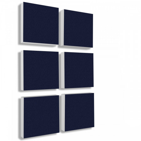 Wandbild Quadrate 6-tlg. Schalldämmung, NACHTBLAU - Schallabsorber - Elemente aus Basotect ® G+