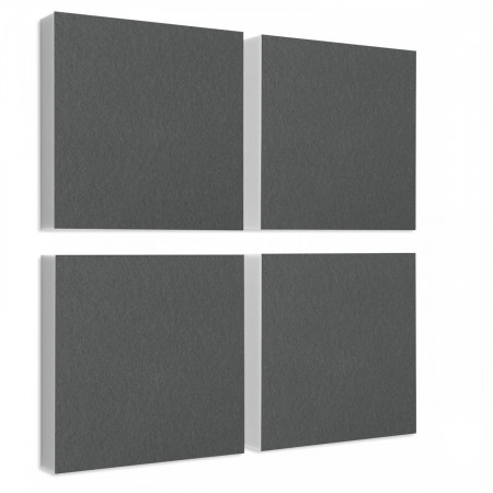 Wandbild Quadrate 4-tlg. Schalldämmung, GRANITGRAU - Schallabsorber - Elemente aus Basotect ® G+
