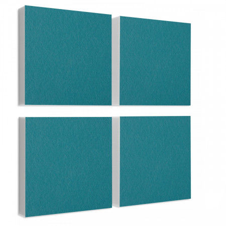 Wandbild Quadrate 4-tlg. Schalldämmung, PETROL - Schallabsorber - Elemente aus Basotect ® G+