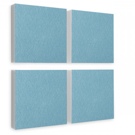 Wandbild Quadrate 4-tlg. Schalldämmung, HELLBLAU - Schallabsorber - Elemente aus Basotect ® G+