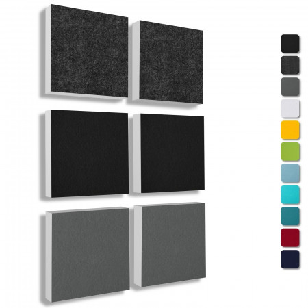 Wandbild Quadrate 6-tlg. Schalldämmung aus Basotect ® G+ / Schallabsorber - Elemente - SET 02