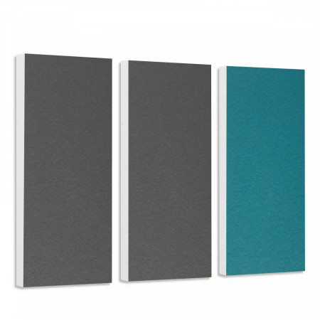 Sound absorber set Colore made of Basotect G+< 3 elements > granite grey + petrol