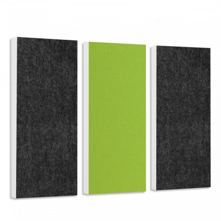 Sound absorber set Colore made of Basotect G+< 3 elements > anthracite + light green