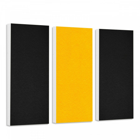 Sound absorber set Colore made of Basotect G+< 3 elements > black + sunny yellow