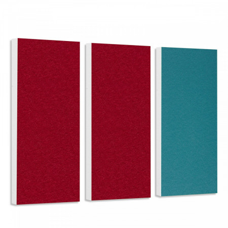 Schallabsorber-Set Colore aus Basotect G+ < 3 Elemente > Bordeaux + Petrol