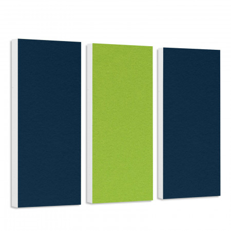 Sound absorber set Colore made of Basotect G+< 3 elements > dark blue + light green