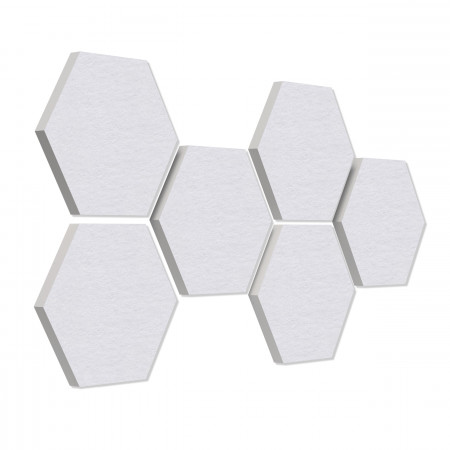 6 absorbers honeycomb shape made of Basotect ® G+ each 300 x 300 x 30mm Colore WHITE