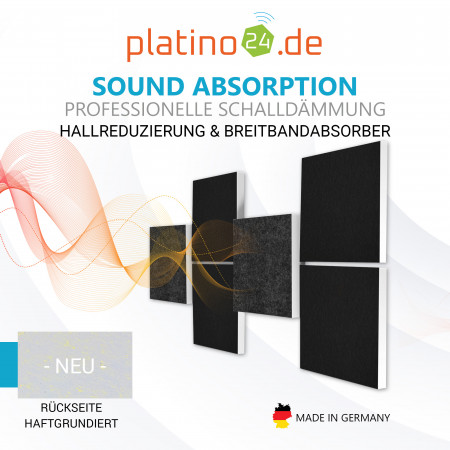 Wandbild Quadrate 3D-Effekt Schalldämmung, Set06 - Schallabsorber - Elemente aus Basotect ® G+