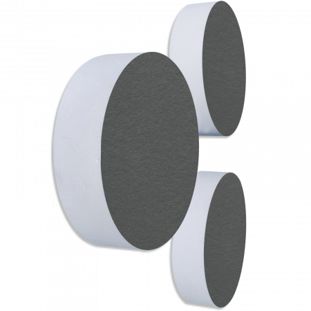 3 Akustik Schallabsorber aus Basotect ® G+ /  Kreis 27,5 cm (Granitgrau)