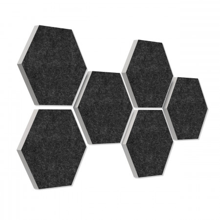 6 absorbers honeycomb shape made of Basotect ® G+ each 300 x 300 x 30mm Colore ANTHRACITE