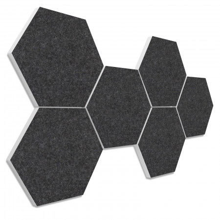 6 absorbers honeycomb shape made of Basotect ® G+ each 300 x 300 x 30mm Colore ANTHRACITE