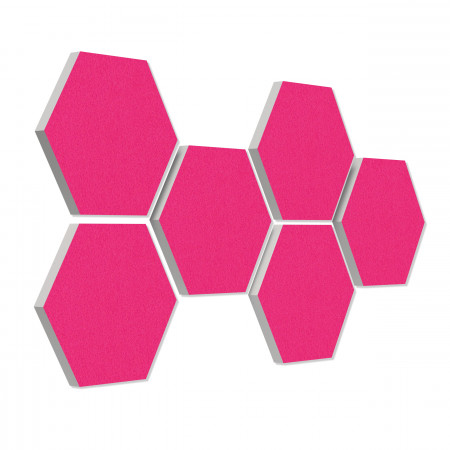 6 absorbers honeycomb shape made of Basotect ® G+ each 300 x 300 x 30mm Colore fuchsia