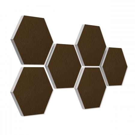 6 absorbers honeycomb shape made of Basotect ® G+ each 300 x 300 x 30mm Colore chocolate