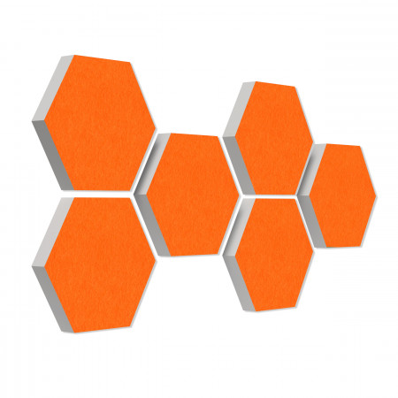 6 absorbers honeycomb shape made of Basotect ® G+ each 300 x 300 x 50mm Colore ORANGE