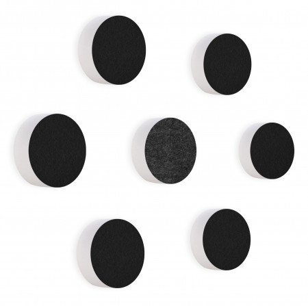 7 Acoustic sound absorbers made of Basotect ® G+ / Circular Colore-Set Black + Anthracite