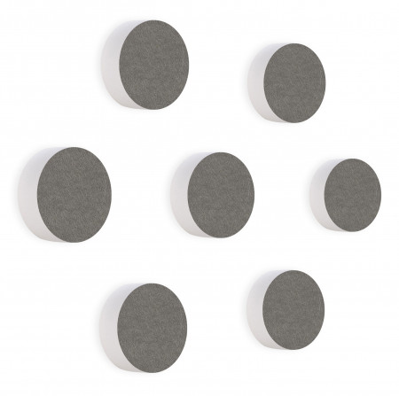 7 Acoustic sound absorbers made of Basotect ® G+ / Circular Colore-Set Granite Grey