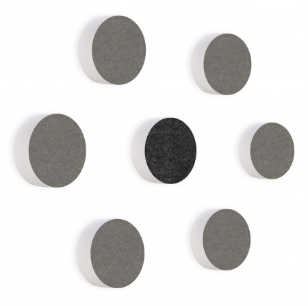 7 Acoustic sound absorbers made of Basotect ® G+ / Circular Colore-Set Granite Grey + Anthracite